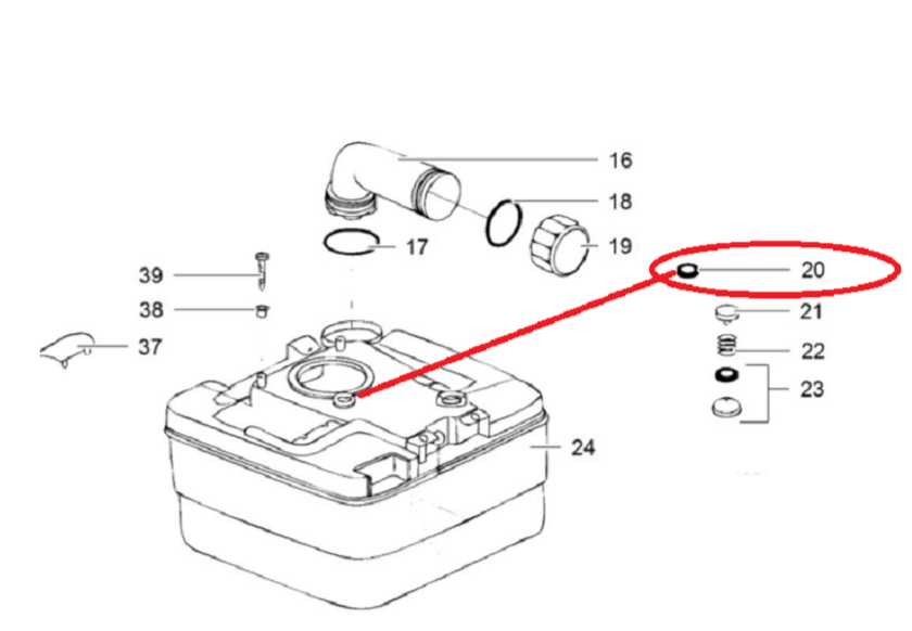 Thetford Ventildichtung für Porta Potti 