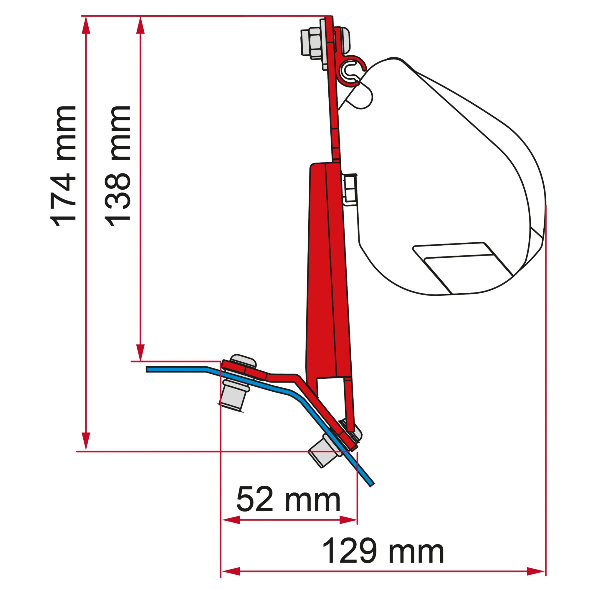 Fiamma Kit Ford Custom Lift Roof H1 Deep Black, Markisenadapter für F45, F43, F35 pro