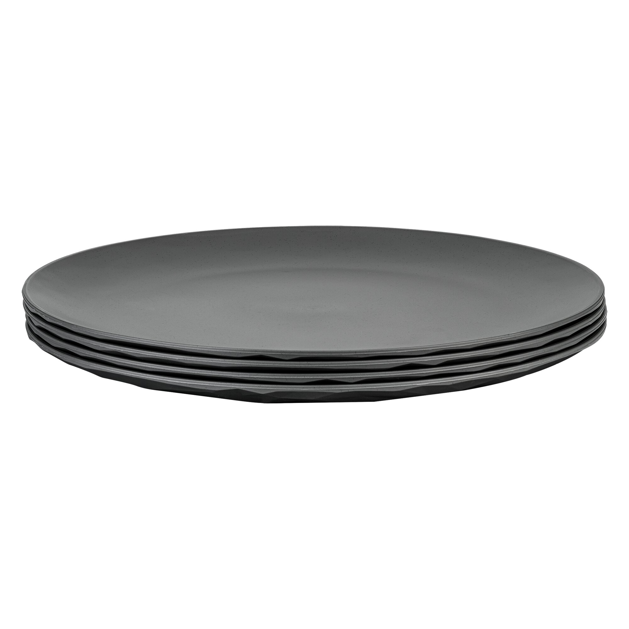 Koziol Flacher Teller CLUB PLATE 260, grau 4er-Set
