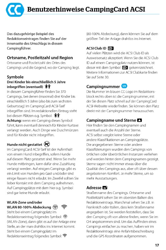 ACSI CampingCard & Stellplatzführer 2026 - Deutsch