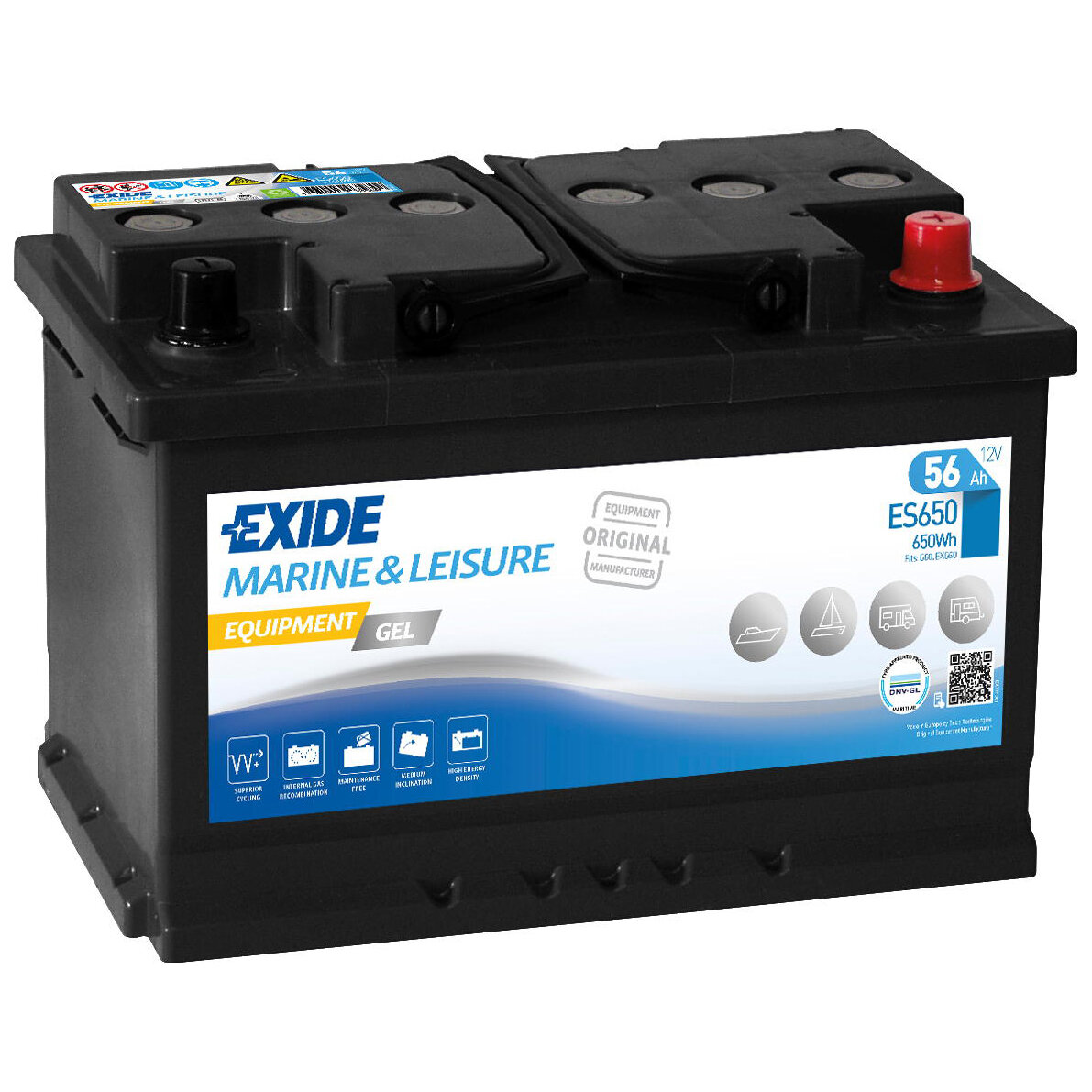 EXIDE Batterie Equipment GEL, 56 Ah, Typ ES 650
