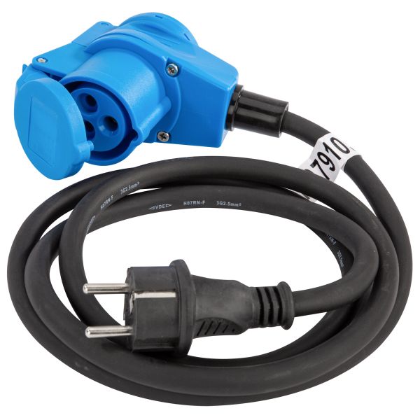 AS Schwabe Adapterkabel Schuko -> CEE, schwarz, 1,5 m, SB-verpackt
