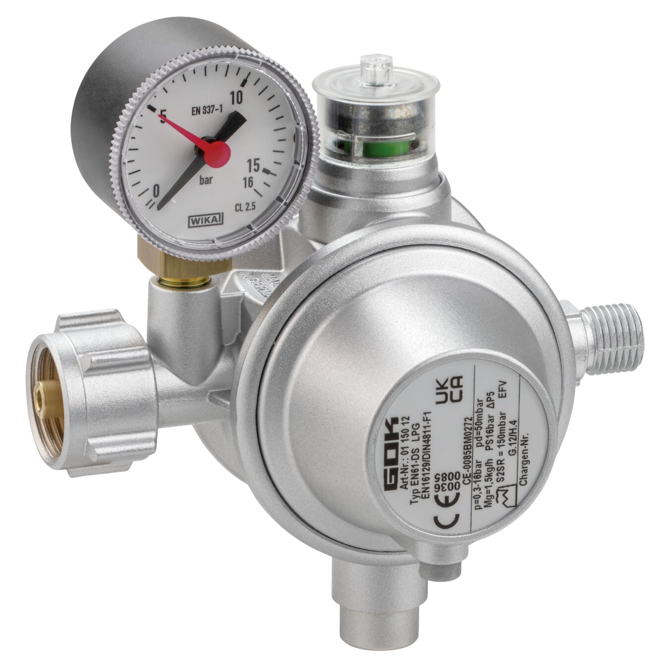 GOK Gasregler EN61-DS 1,5kg/h 50mbar