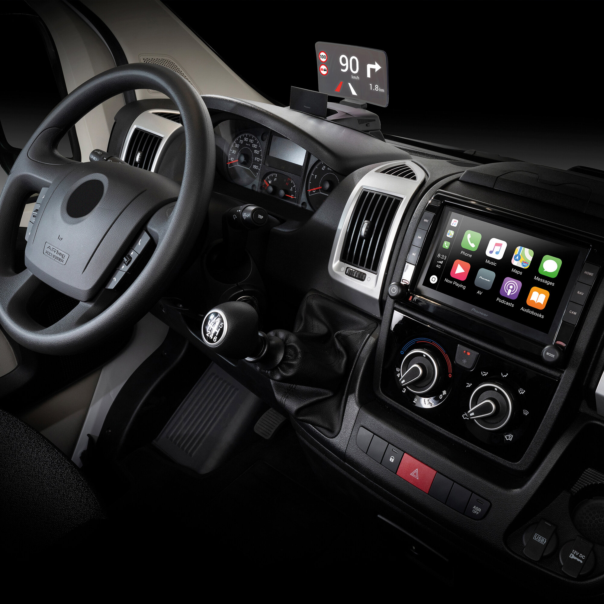 Pioneer Head-Up-Display für Navigationssystem Pioneer AVIC-Z1000DAB-C für Fiat Ducato,