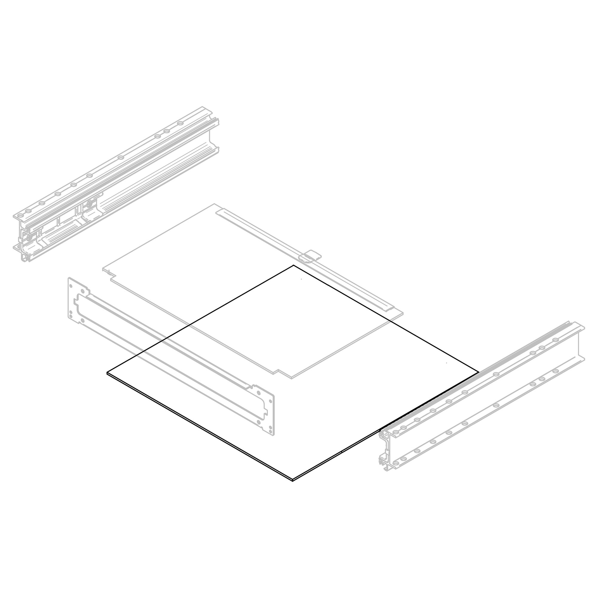 Thule Gehäuseplatte unten Thule Slide-Out 550 V18
