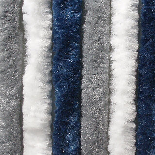 Brunner Flauschvorhang 100 cm breit, dunkelblau, weiss, grau