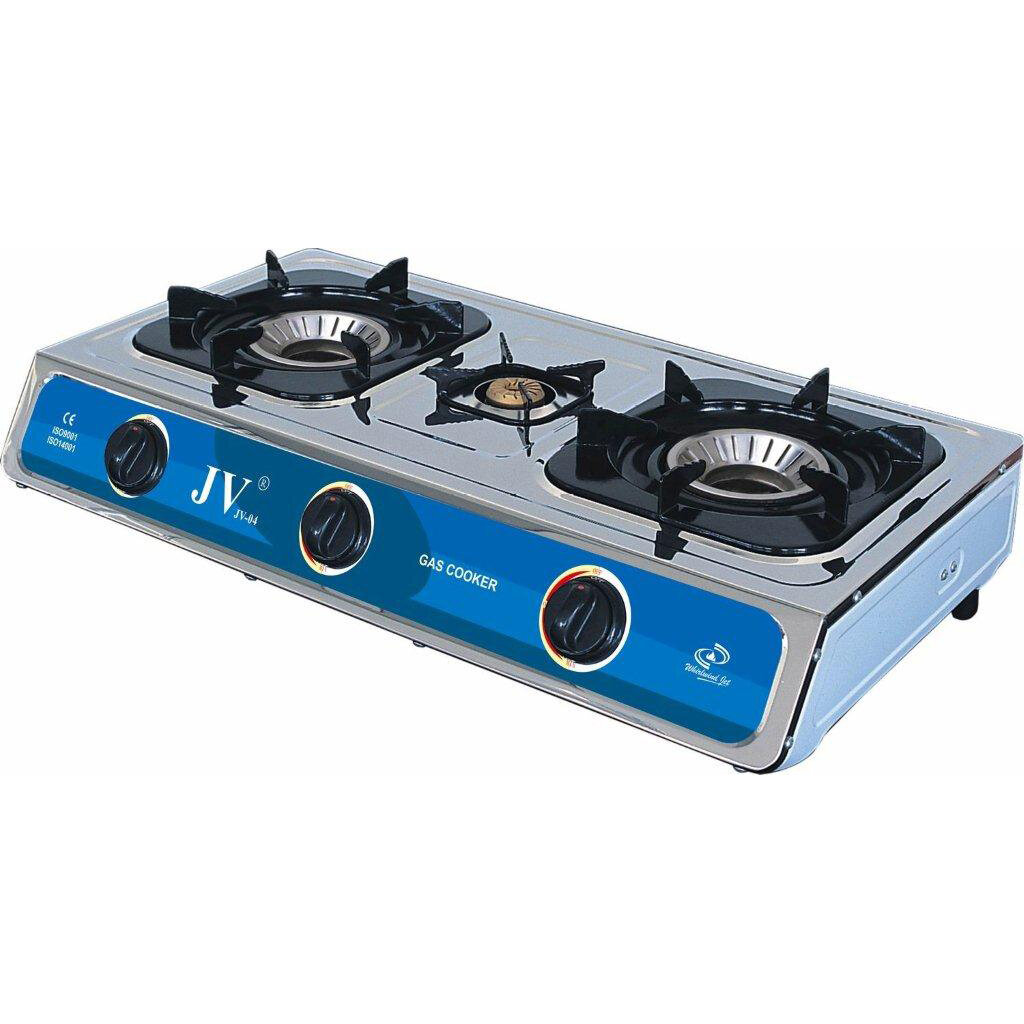 Edelstahl Gaskocher Turbo, 3 Flammen