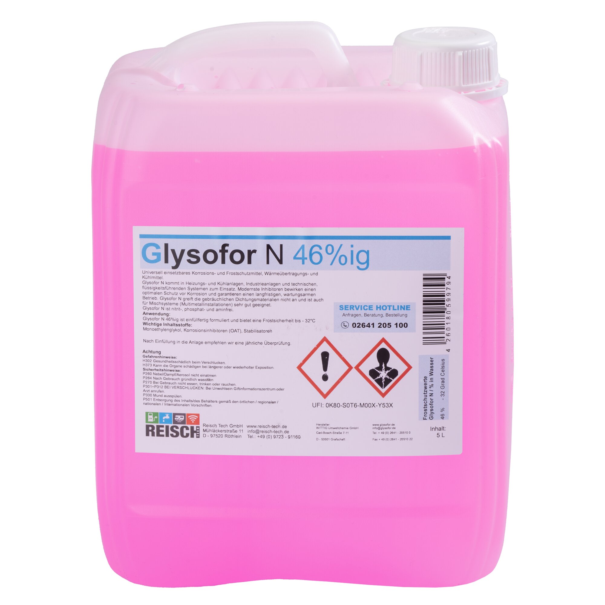 Reisch Tech Frostschutzmittel Glylsofor N für Heizungssysteme, 5 l