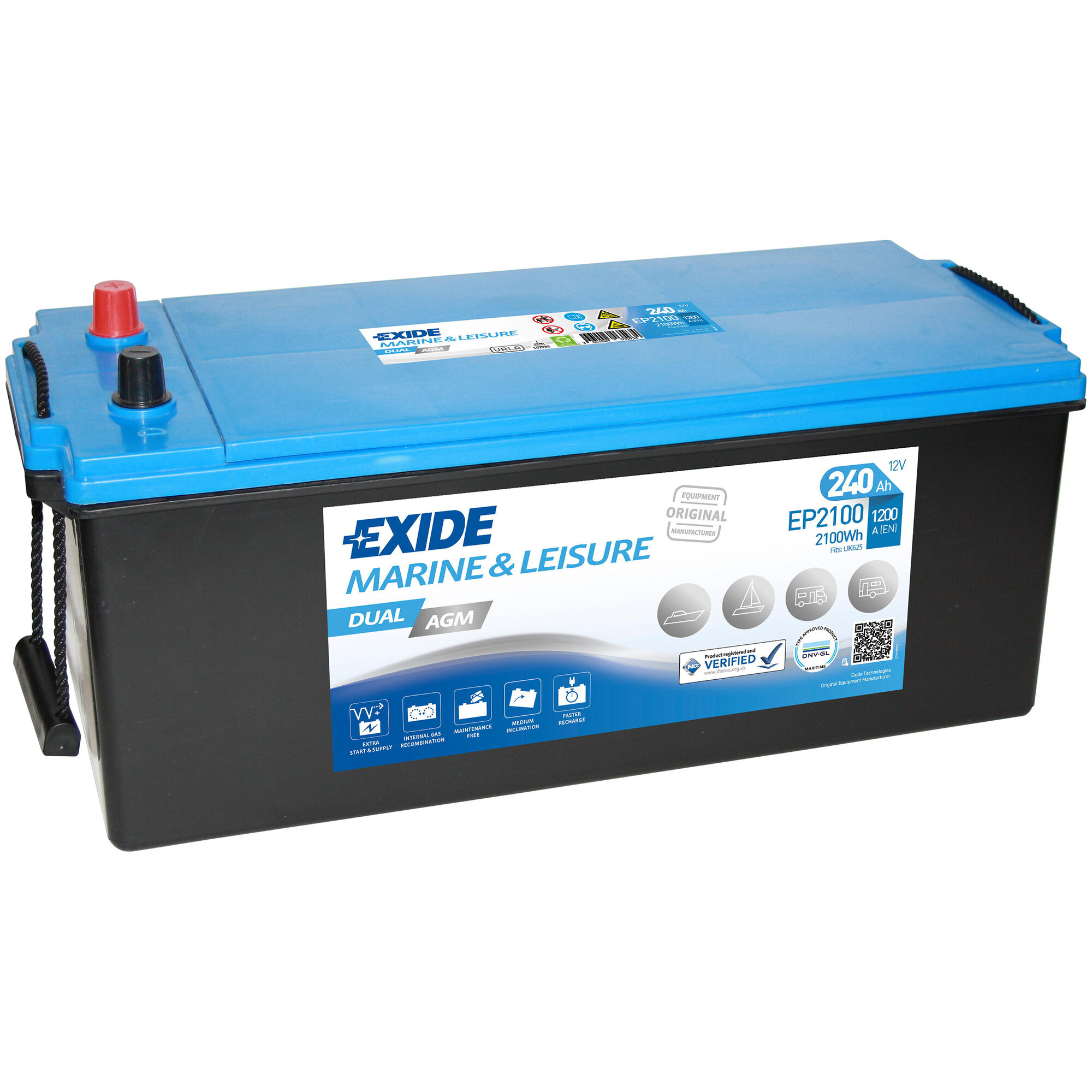 EXIDE Batterie Dual AGM, 240 Ah, Typ EP 2100
