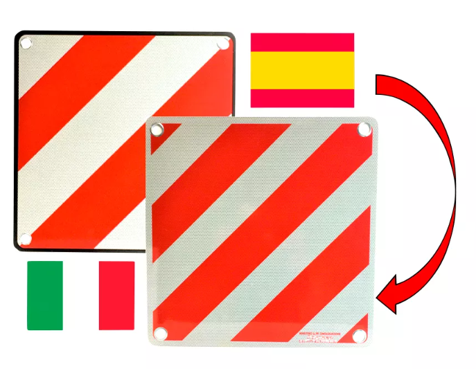  Warntafel für Italien & Spanien  50x50cm
