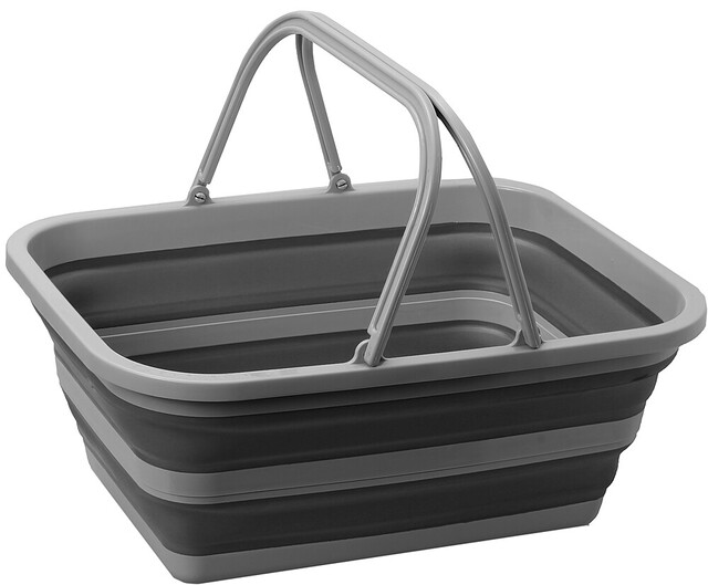 Brunner Faltbare Waschschüssel Holdall, grau / schwarz
