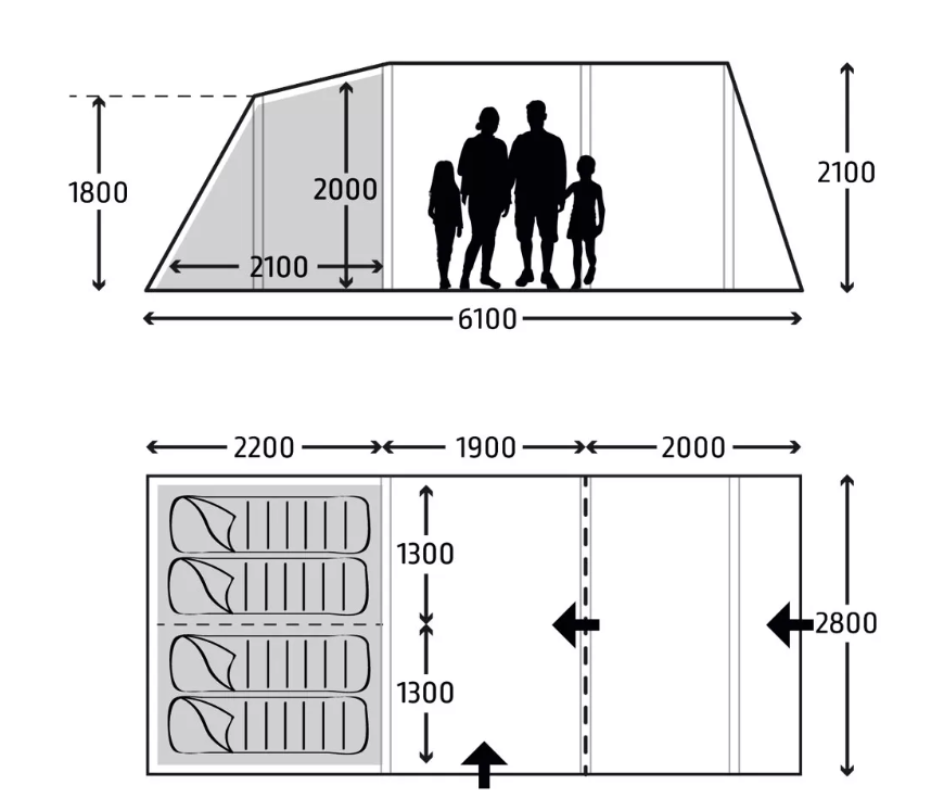 Kampa Tunnelzelt HAYLING 4