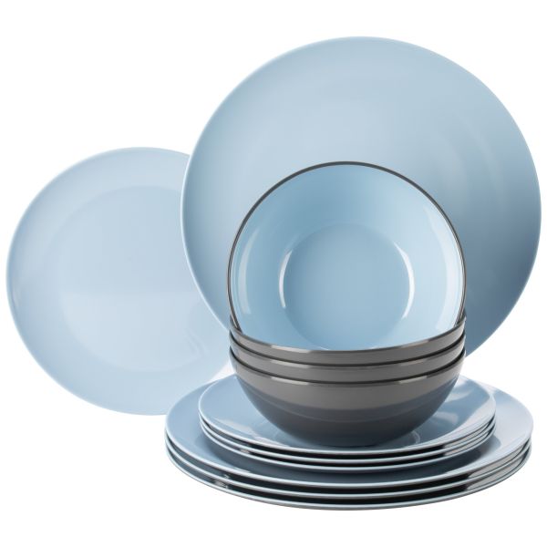 Gimex Geschirrset Vivid Line, hellblau, 12-teilig